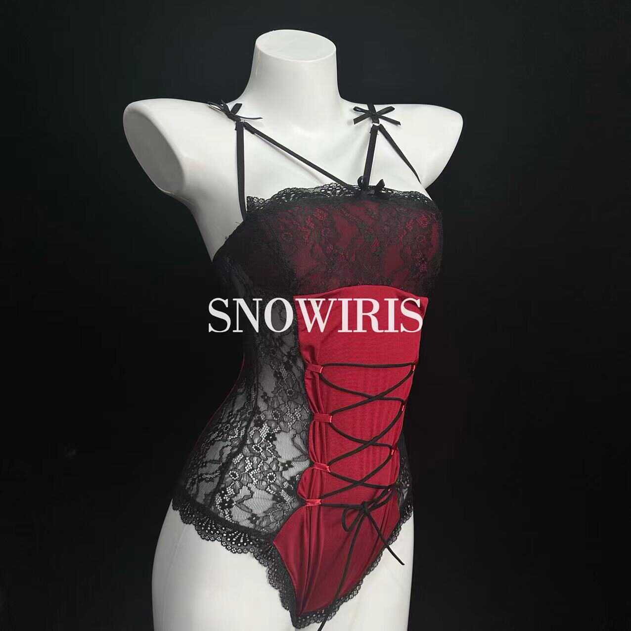 连体蕾丝红专属内衣火烧岛复古
