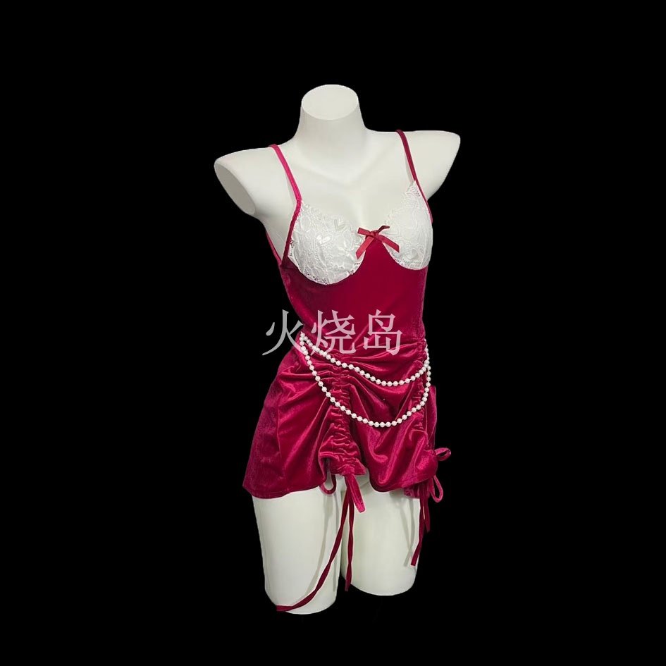 火烧岛 性感纯欲红色吊带睡裙露背蝴蝶结,女士内衣/男士内衣/家居服,内衣配件,淘宝优惠券,粉丝福利购,淘宝优惠卷