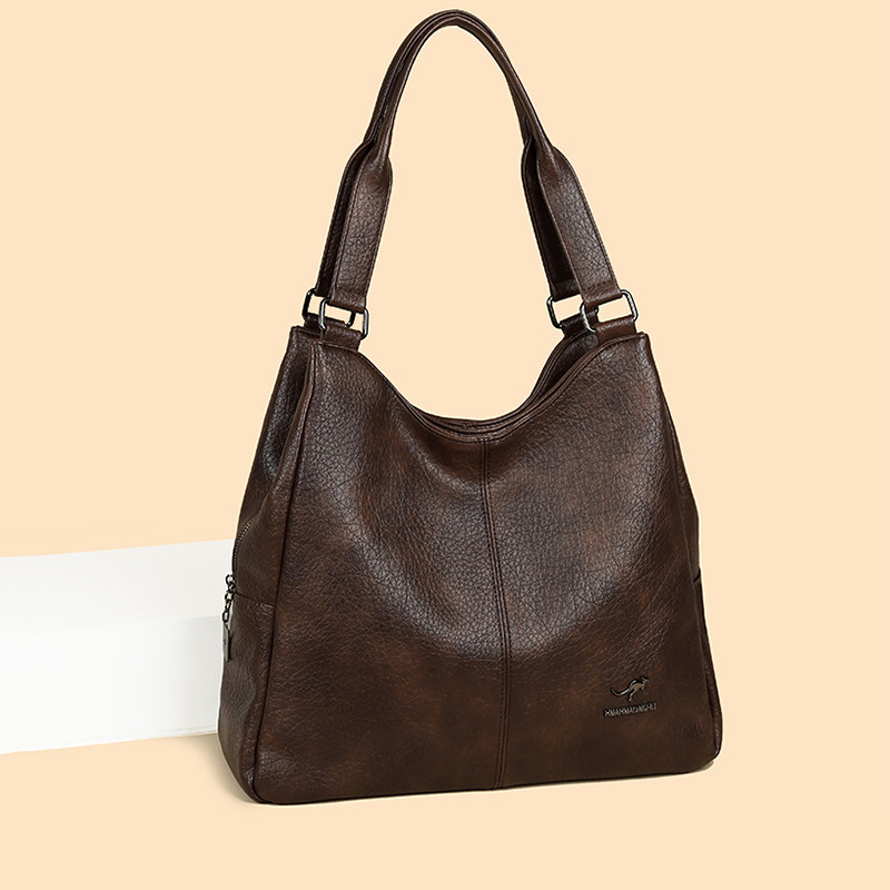 品牌真皮女包单肩包女包包女士水桶包2026新款中年妈妈包软皮复古