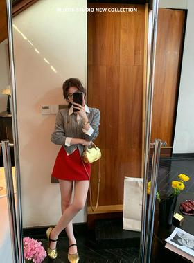 春日次旋律~绵羊毛灰色针织开衫女上衣2025春季新款麻花毛衣