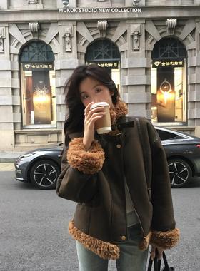 INS博主同款冬季限定羊羔毛皮毛一体环保休闲百搭厚外套女