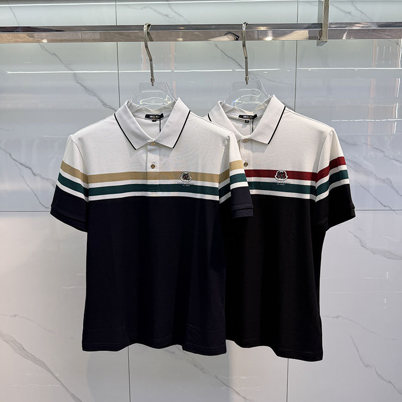 2026夏季男士条纹拼接POLO衫