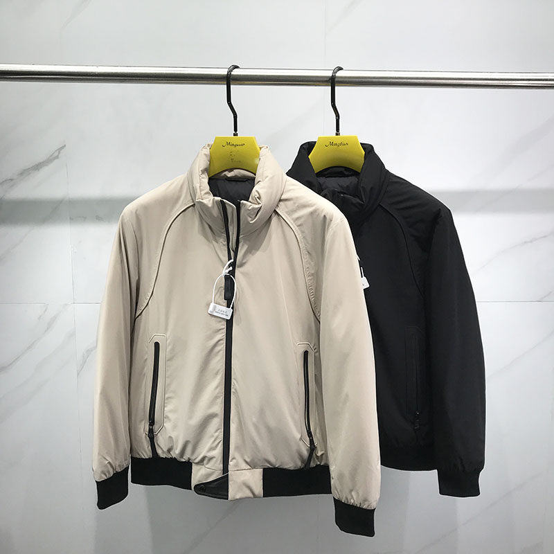 冬季新款时尚潮牌简约立领羽绒服男士青年韩版帅气修身鹅绒外套潮