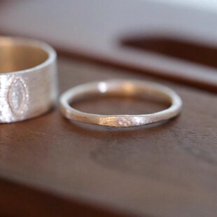 新款纯手工錾花简约古典纤细素银戒指闺蜜女友送生日礼物