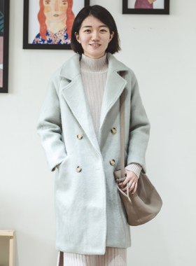 毛呢外套大衣女冬季新款羊毛呢中长款呢子加厚流行小清新气质