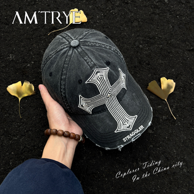 美式复古做旧潮牌鸭舌帽男女同款