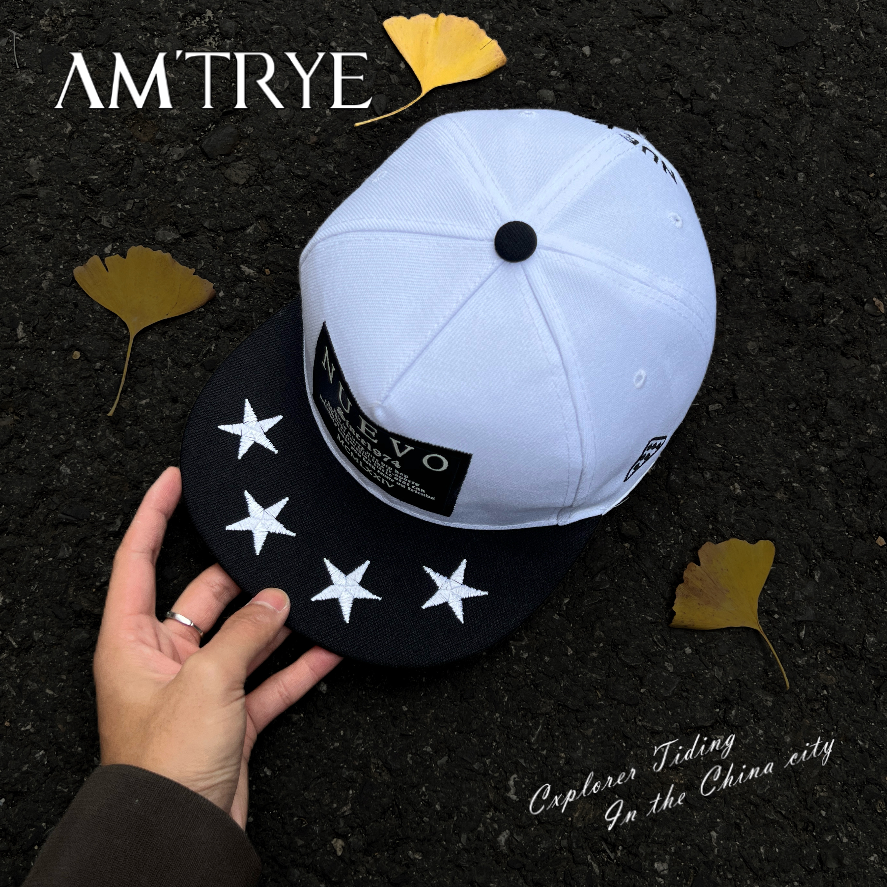 AMTRYE 韩版嘻哈帽男款街头潮牌平沿帽学生美式棒球帽平檐鸭舌帽