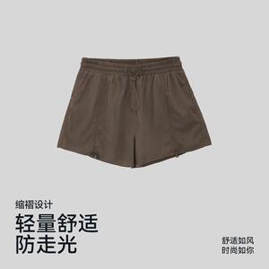 透气速干防走光户外运动裤轻量舒适缩褶跑步瑜伽健身跳操时尚短裤