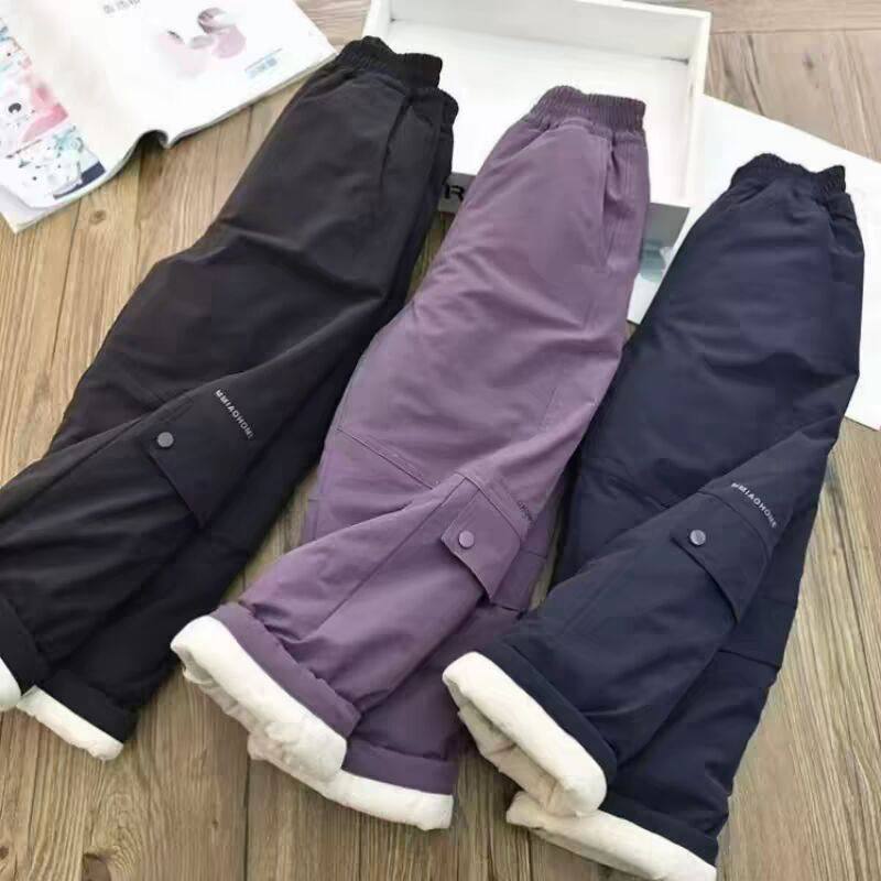 中大童加绒软壳冲锋裤防风防水图片