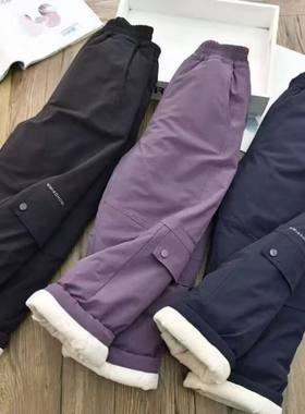 中大童加绒软壳冲锋裤防风防水