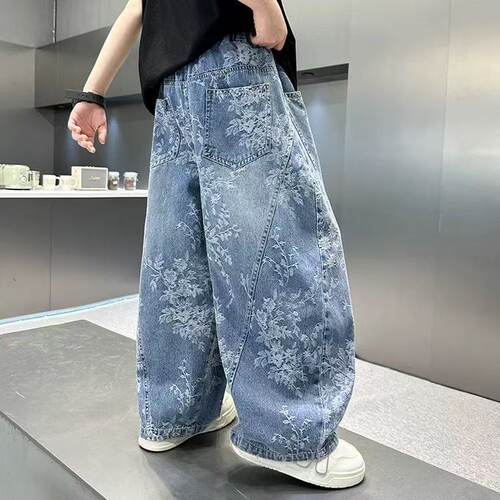 巴卟比卟男童提花牛仔裤春秋款