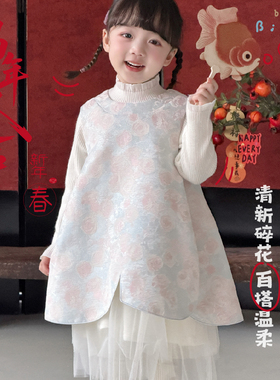 bi8bo刺绣连衣裙年服女童2025冬季加厚百塔玫瑰花31759