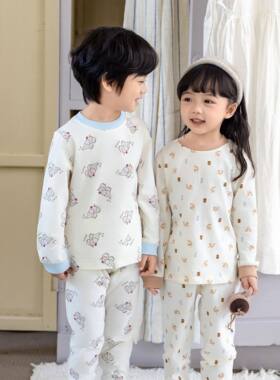 宝宝秋季无骨棉氨纶家居服套装