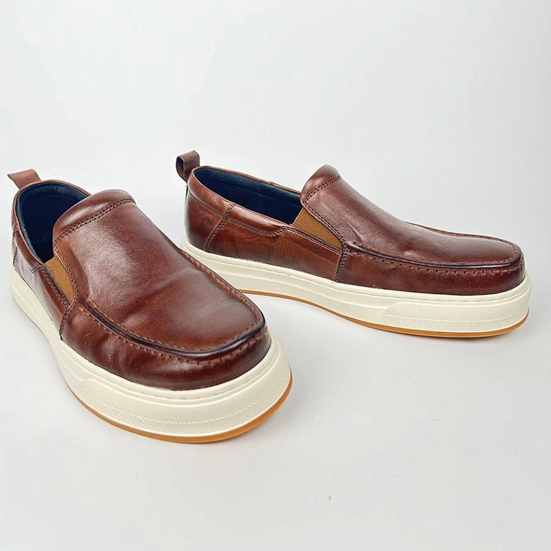 新款休闲商务真皮乐福鞋懒人鞋