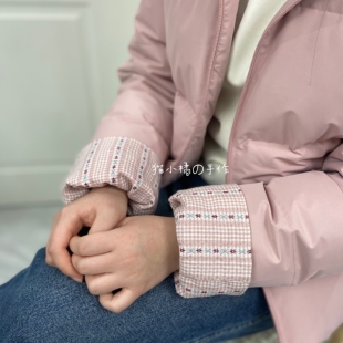 刺绣超美~日系两面多用格子袖套大衣外套羽绒服防脏神器花朵袖套