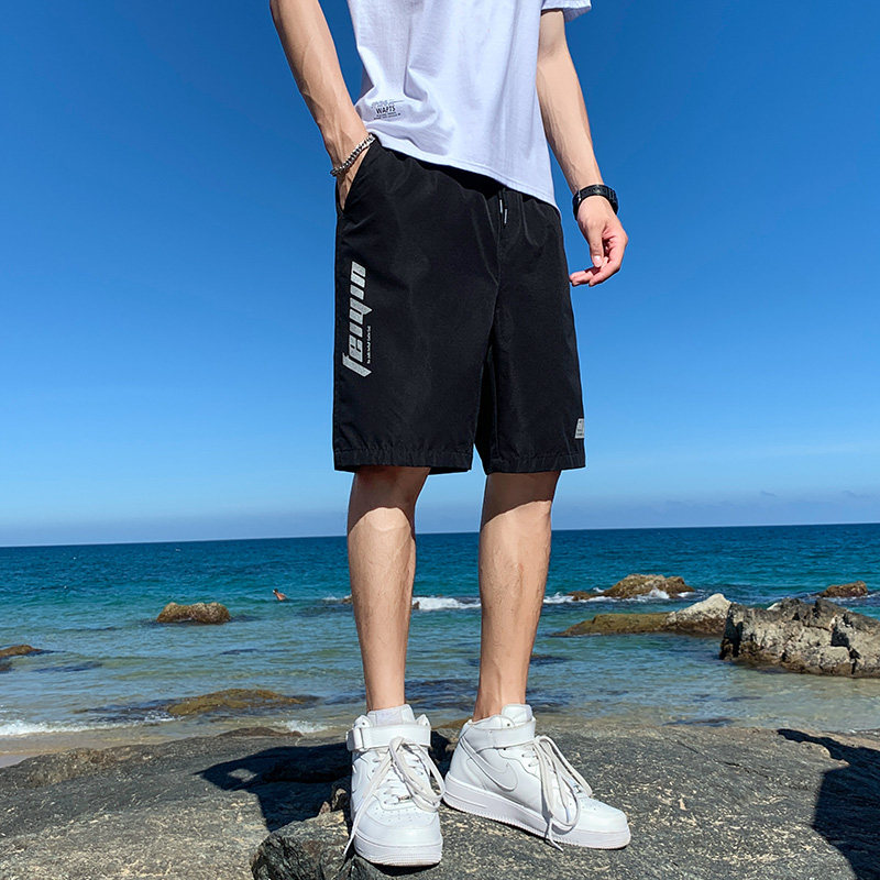 2021夏季新款休闲短裤男韩版宽松潮牌五分沙滩裤裤男图片