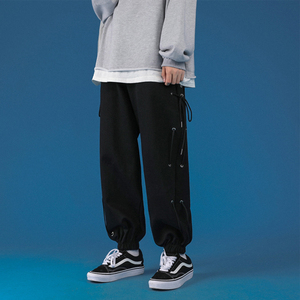 春季休闲哈伦裤男士大码港风宽松潮流百搭束脚运动九分卫裤80-P50，男装休闲裤，电商C305A