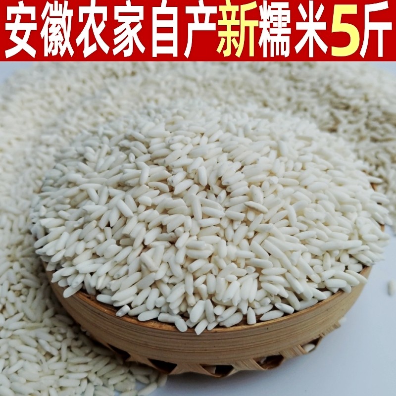 新米5斤安徽特产凤台雪合长粒糯米散装新鲜白江米酒酿包粽子糯米