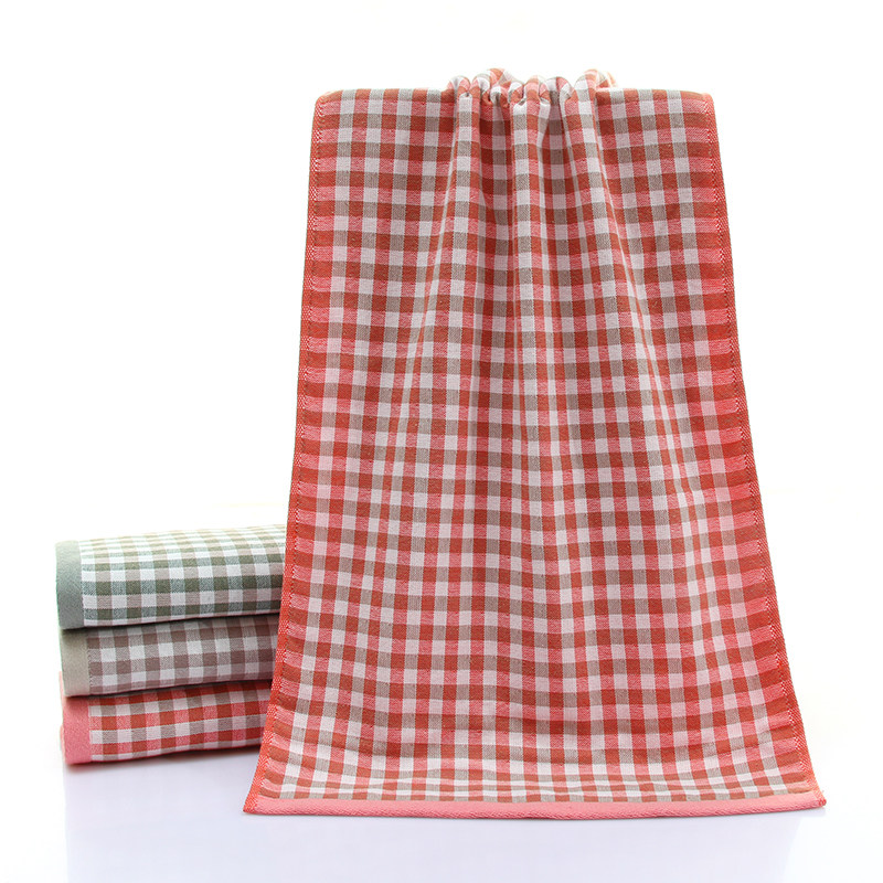 三条装 纯棉成人毛巾单面纱布一面毛圈全棉洗脸面巾条纹方格子,居家布艺,毛巾/面巾,淘宝优惠券,粉丝福利购,淘宝优惠卷