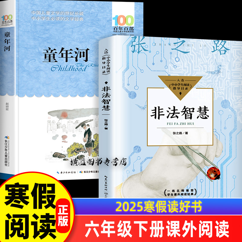非法智慧+童年河 2025寒假读好书六年级推荐书目全套2册正版6下小学生看的课外书长江文艺 少年儿童出版社非法智慧张之路著六年级