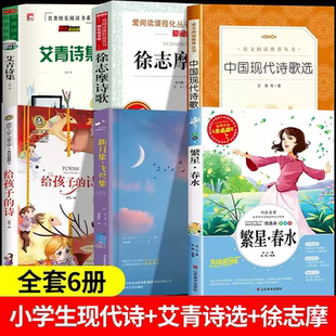 小学生中国现代诗歌精选书籍正版艾青诗选徐志摩诗歌四年级下册冰心儿童给孩子的诗新月集飞鸟集泰戈尔的诗小学陪孩子读诗选诗集词