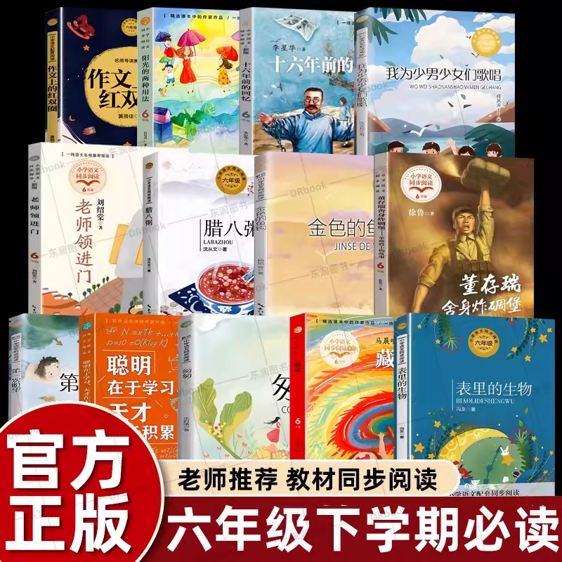六年级必读的课外书老师推荐下册快乐读书吧红岩表里的生物董存瑞炸碉堡为人民服务毛泽东鲁滨逊漂流记汤姆索亚历险记骑鹅旅行记