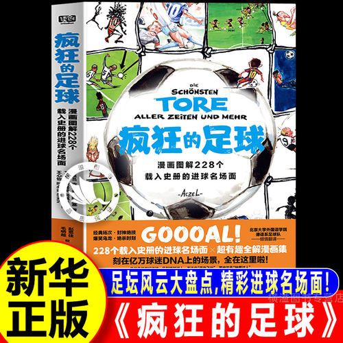 疯狂的足球：漫画图解228个载入史册的进球名场面 足坛风云大盘点，精彩进球名场面 每一页都是过目不忘的球星海报 梅西 C罗 贝利