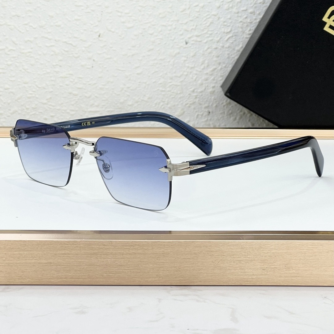 贝克汉姆DB7116菱形金属方形无框太阳镜男女中性风防紫外线墨镜