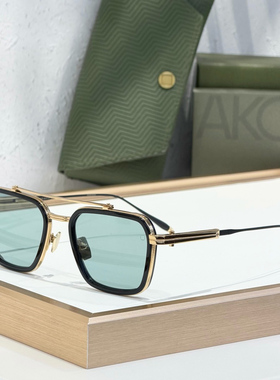 AKS-507日本工匠醋酸酯钛金属镜框方形飞行员太阳镜墨镜防紫外线