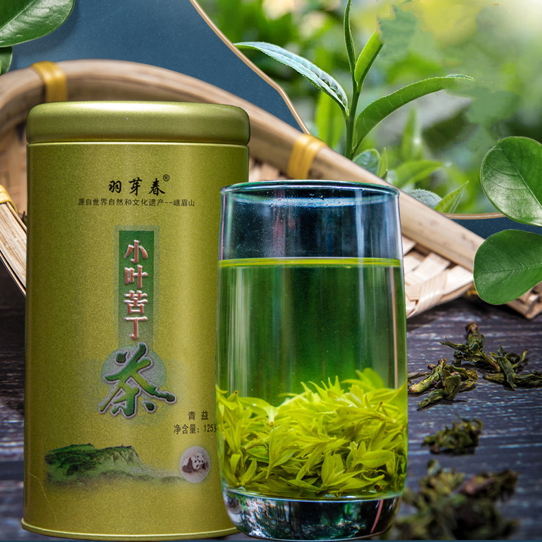 嫩芽青山绿水小叶苦丁茶2023新茶野生特级散装四川峨眉山茶叶250g