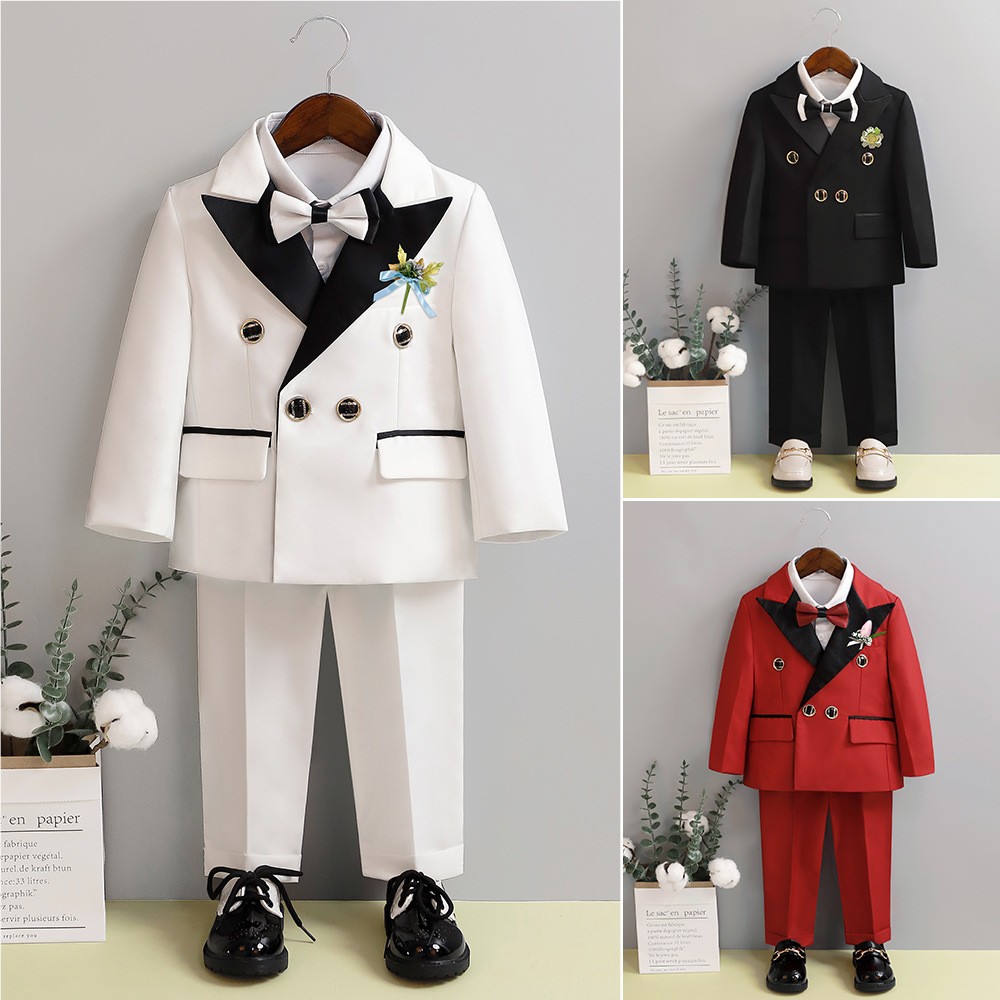 宝宝西装一周岁参加婚礼服装男童白色小西服套装儿童男宝礼服春秋
