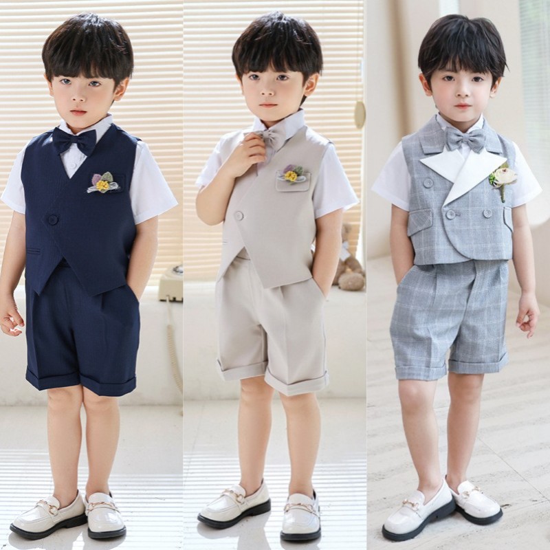 男生小西装套装儿童主持人服装夏季痞帅男童礼服2025高端男孩西服