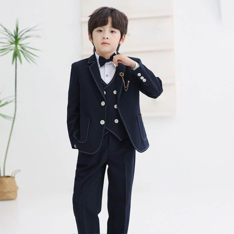儿童西服男童王子服装轻奢小众高端主持人西装套装大童青少年礼服