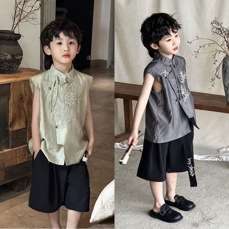 男童十岁生日礼服新中式国风西装套装夏季儿童2025新款痞帅男孩10