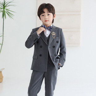 儿童演讲比赛朗诵演出服男童小学生西装套装男孩小主持人服装春装