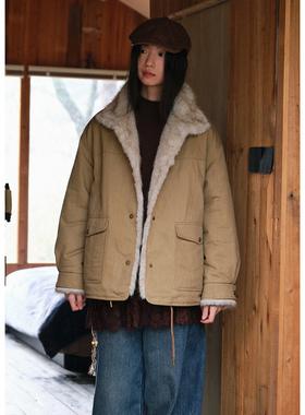 【01/04 00:00新品】两面穿加厚毛绒保暖皮草女毛茸茸工装外套冬