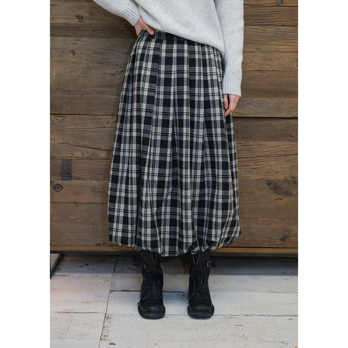 灰色花苞裙毛呢半身裙