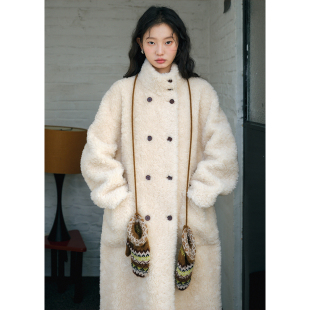 皮草女全羊毛外套皮毛一体冬季 BLUEerror 羊羔毛立领毛绒保暖长款