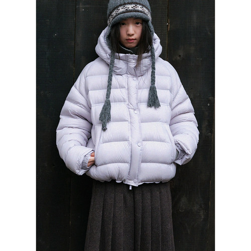 加厚连帽短款排骨羽绒服女