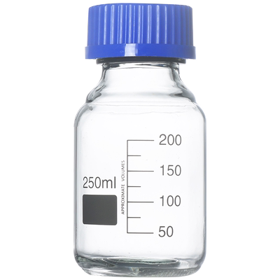 蜀牛蓝盖瓶试剂瓶 白/透明/棕色25 50 100 250 500 1000ml丝口螺口玻璃流动相化学玻璃瓶蜀牛牌样品瓶