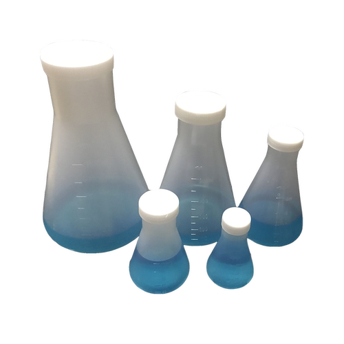 实验室塑料三角烧瓶锥形瓶50 100 125 250 500 1000ml 带盖子螺口塑料量瓶直口摇瓶PP聚丙烯耐高温加厚带刻度