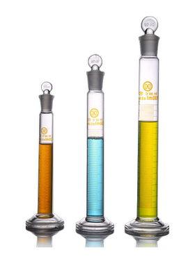 具塞量筒 玻璃量筒 10 25 50 100 250 500 1000 2000ml 加厚带塞化学用品玻璃仪器大容量刻度量筒