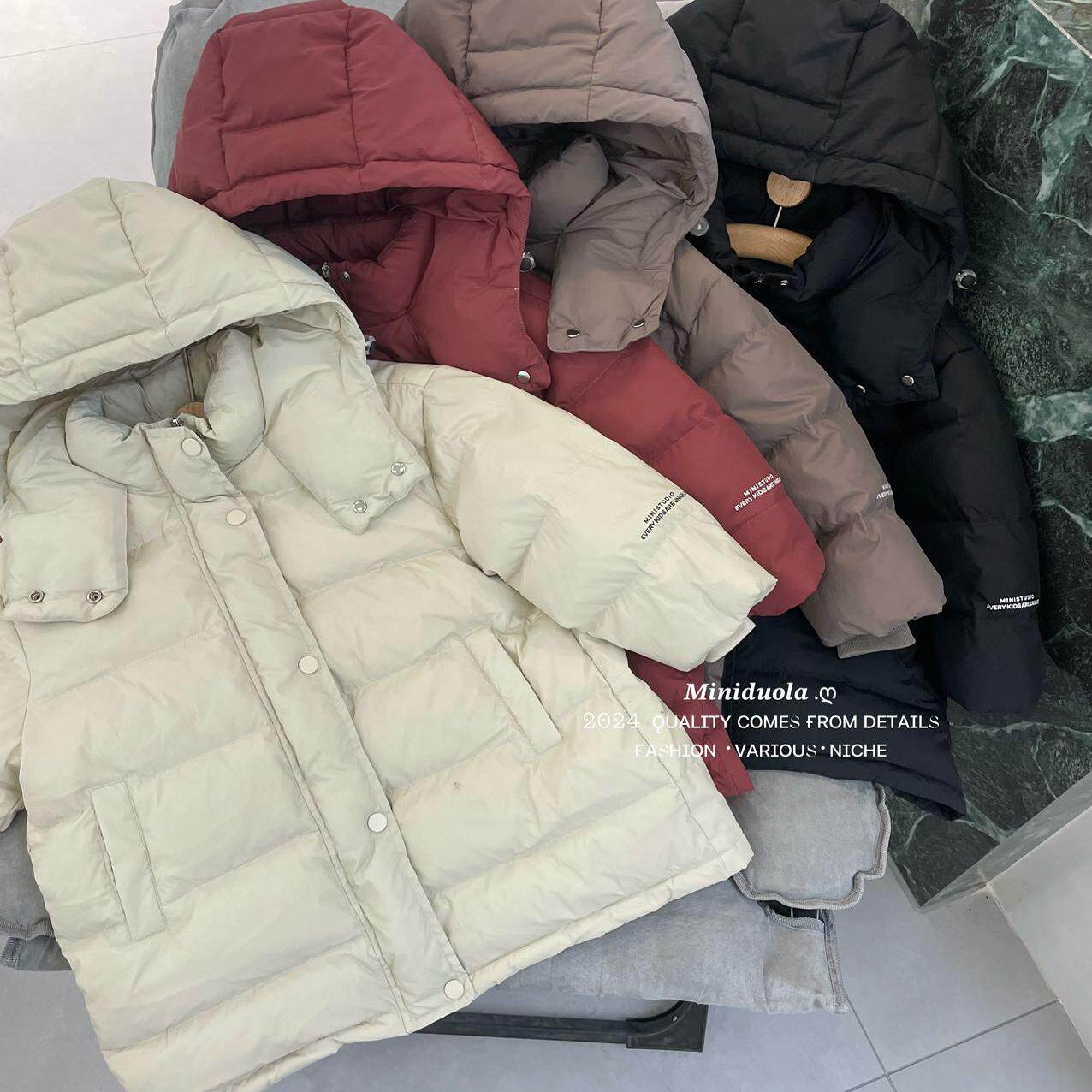 2025秋冬季新款儿童防寒服时尚百搭韩版加长加厚连帽保暖外套