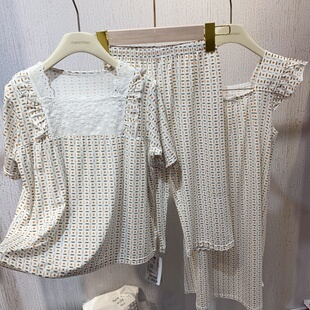 2025年晚安吻睡衣套装女童莫代尔中大童宽松短袖中裤外穿家居服夏