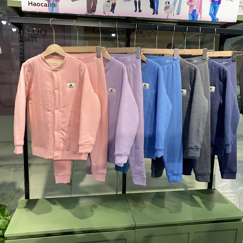儿童校服神器棉袄保暖开衫男女童绵羊毛内穿学生青少年棉裤套装冬
