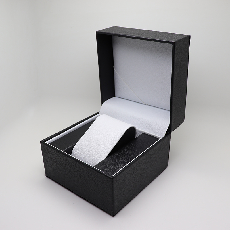 thumbnail for High-grade flip PU leather car line watch box single jewelry storage packaging gift box custom printed LOGO text