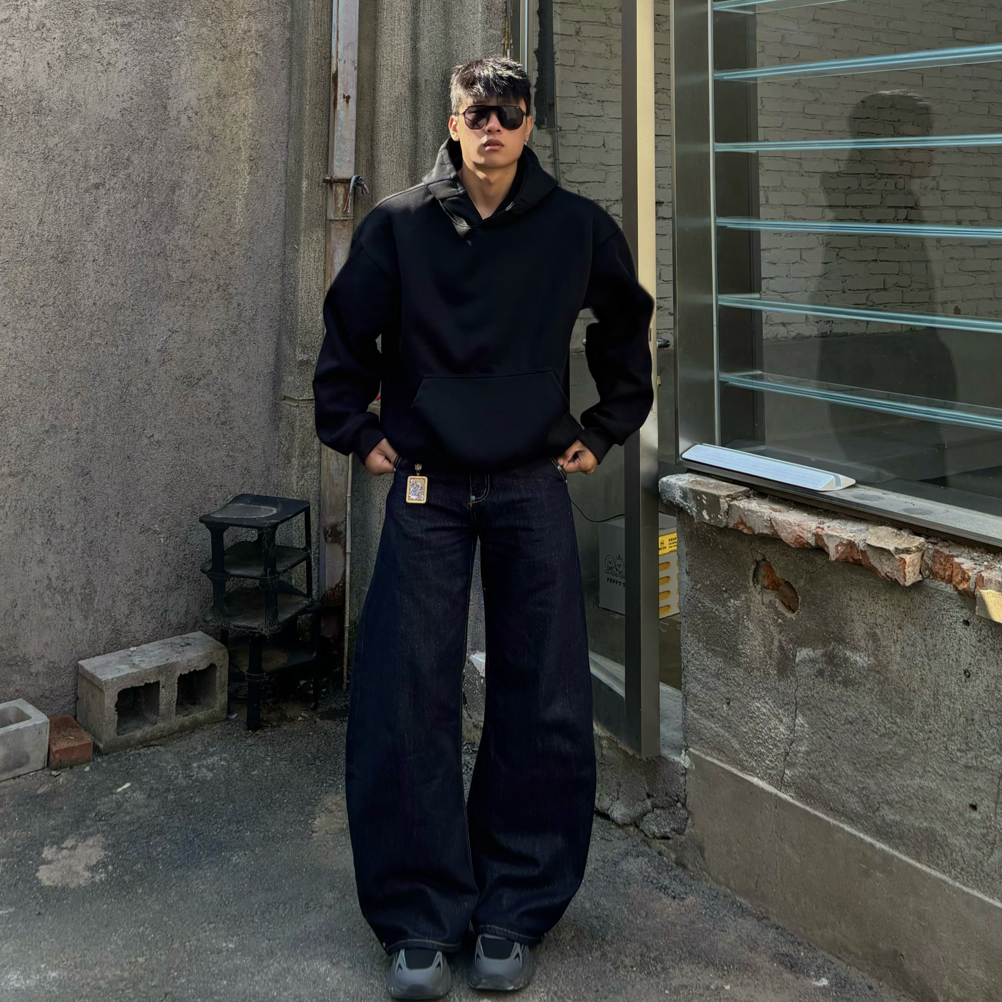 美式原牛丹宁绿松石弯刀牛仔裤