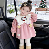 女宝洋气罩衣外穿公主围裙冬季 儿童防脏护衣防水宝宝围兜倒褂围衣