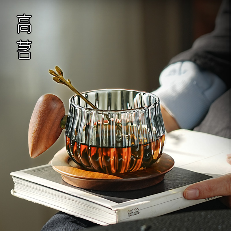 咖啡杯玻璃杯小众下午茶专用杯子