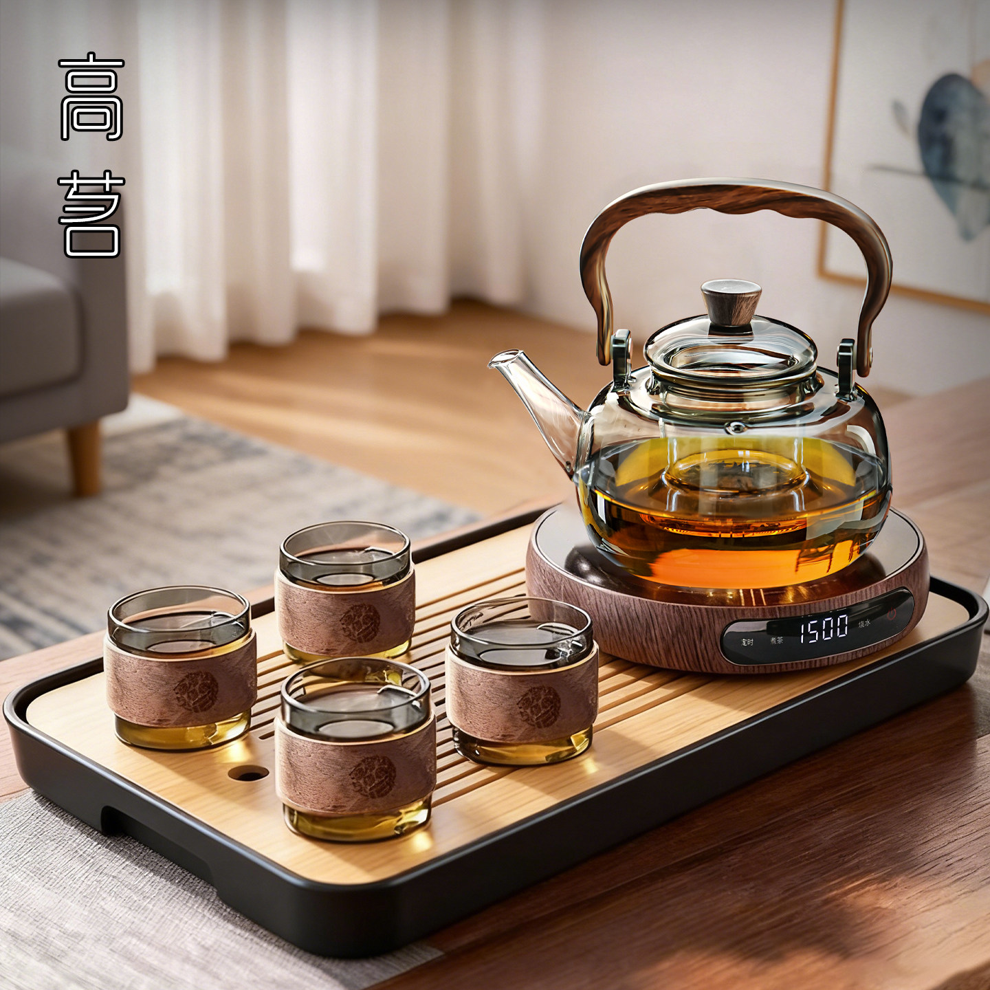 小型电陶炉煮茶壶一整套大功率迷你新款煮茶炉玻璃提梁烧水壶耐热